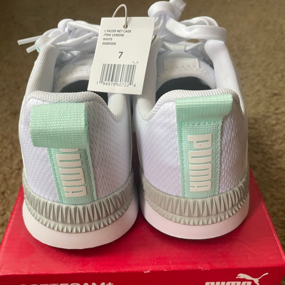 Puma Women's Pacer Net Cage Soft Foam Sneakers - White Size 7
